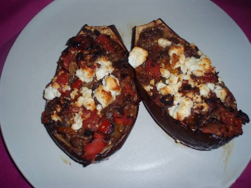 Eggplant stuffed with cheese